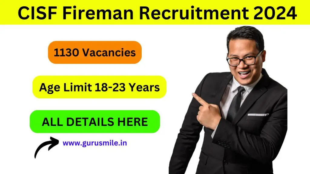 CISF Fireman Recruitment 2024