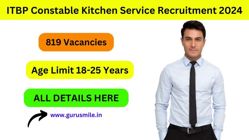 ITBP Constable Kitchen Service Recruitment 2024