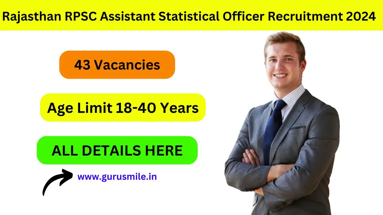 Rajasthan RPSC Assistant Statistical Officer Recruitment 2024