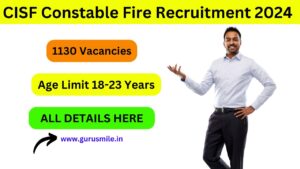 CISF Constable Fire Recruitment 2024